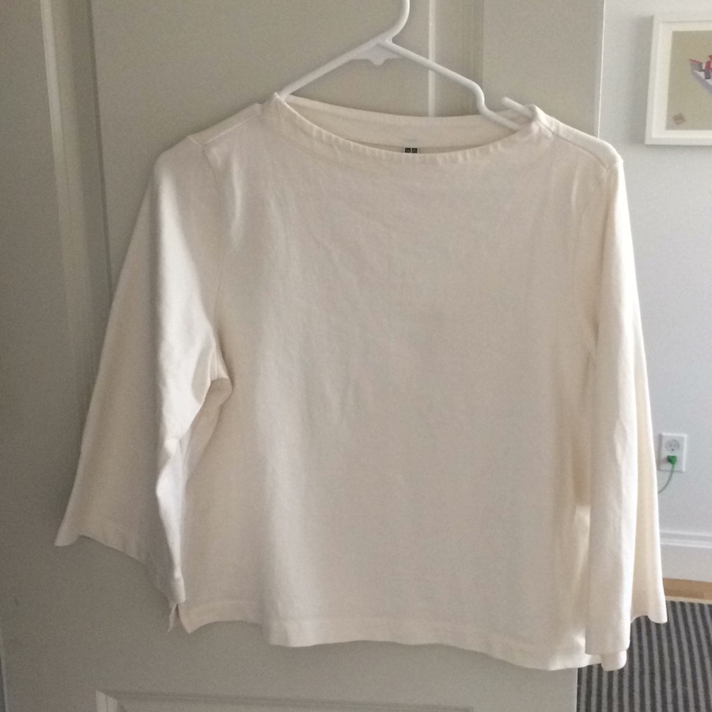 Cream bell sleeve cropped tee